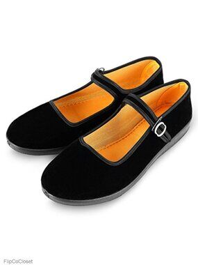 Velvet Mary Jane Flats Cotton Sole Dance Yoga Shoes